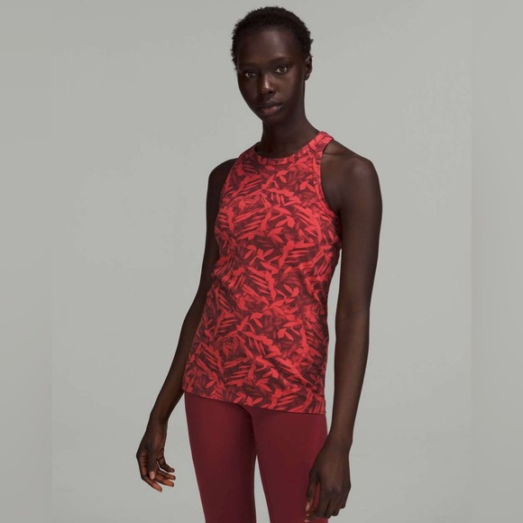 Lululemon Align Hip-Length Racerback Tank Top in Spray Leaf Fireside Red Multi - Picture 1 of 3